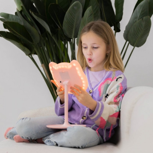 Kozmetické zrkadlo s ľad podsvietením, Pink Cat