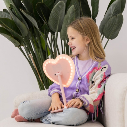 Kozmetické zrkadlo s ľad podsvietením, Pink Heart