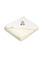 Detská froté osuška s kapucňou 100x100 cm - Jelínek smotanová