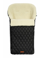 Prešívaný vlnený fusak do kočíka - čierný