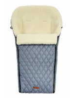 Prešívaný vlnený fusak do kočíka - grafit