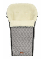 Prešívaný vlnený fusak do kočíka - šedý