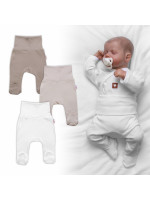 Rastúca výhodná sada, 3x polodupačky pre bábätko Nature - béžová/taupe/biela