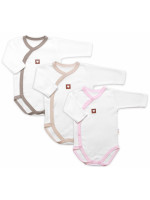 Rastúca výhodná sada, 3x Body pre bábätko Nature - ružová/béžová/taupe, veľ. 56/62