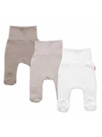 Rastúca výhodná sada, 3x polodupačky pre bábätko Nature - béžová/taupe/biela, veľ. 62/68