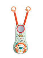 Závesná edukačná hračka s volantom - zelená, oranžová