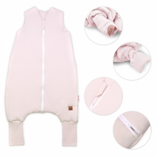 Teplý spací vak so zahrnovacími nohavičkami, Soft Hand Made, púdrovo ružový, veľ. S