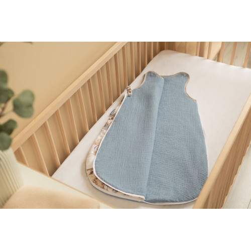 Spací vak mušelín, bavlna, Dráčik, 80x50cm, M - jeans