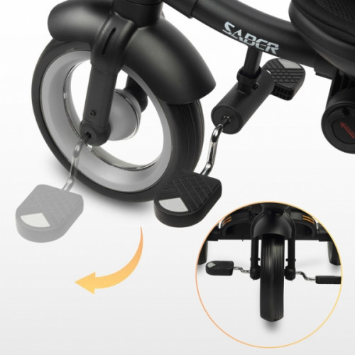 Multifunkčná detská trojkolka SABER - růžová, čierna