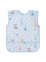 Detský podbradník, zásterka s vreckom Mýval, modrá