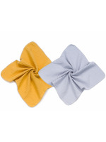 Mušelínové plienky Lux, 2D súprava 60x60 cm, horčicová/sivá