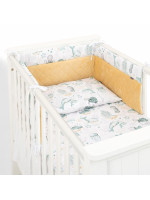 Mantinel s obliečkami do postieľky, 3D sada Minky, Oceán, zelená/piesková/biela