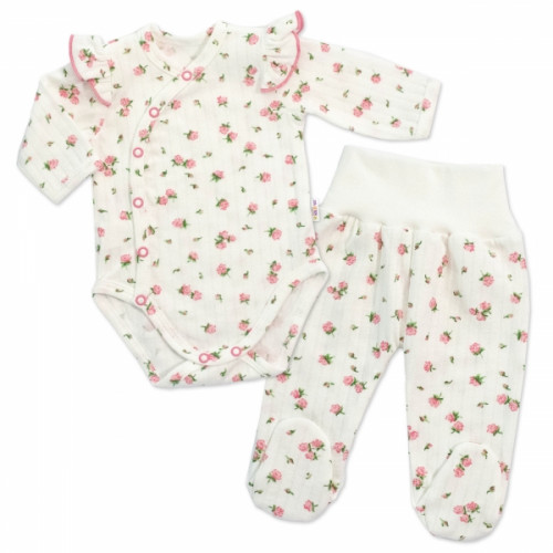 Zavinovacie body + polodupačky, 2D sada, Amélia, biela/ružová