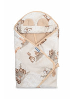 Zavinovačka 2v1 do autosedačky, kočíka, mušelín, bavlna - Zábava v lese, béžová