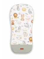 Vložka do kočíka, mušelín, Hviezdne zvieratká, šedá