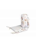 Mantinel do postieľky, mušelín, bavlna - Hviezdne zvieratká, šedá, biela