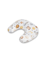 Dojčiaci vankúš, podkova, mušelín, bavlna - Hviezdne zvieratká, šedý, biela