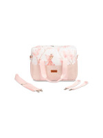 Taška ku kočíku, ekokoža, Víla Ema, ružová, biela