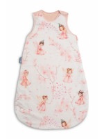 Spací vak, mušelín, bavlna, veľ. M, 50x80cm - Víla Ema, ružová, biela