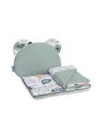 2D sada do kočíka, postieľky, kolísky, mušelín, bavlna - Ježko Toník, zelená