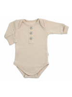 Rastúce body NATURE, dlhý rukáv s gombíkmi, bavlna, béžová, 56/62