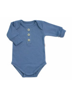 Rastúce body NATURE, dlhý rukáv s gombíkmi, bavlna, jeans, 68/74