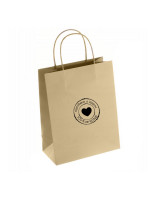Dárčeková taška Made with love, papierová - prírodná