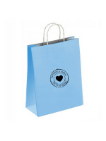 Dárčeková taška Made with love, papierová - sv. modrá