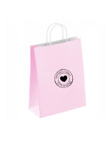 Dárčeková taška Made with love, papierová -růžová