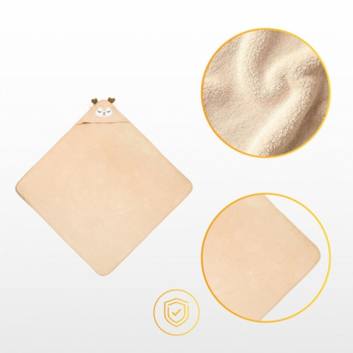 Detská osuška 100x100cm, froté bavlna, Srnka - béžová, hnedá