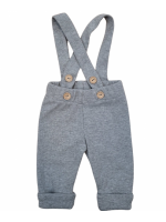 Rebrované rastúce legíny s trakmi na gombíky - šedé melírová, veľ. 80/86