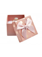 Darčeková krabička na šperky, púdrovo ružová, s bodkami
