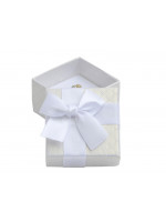 Darčeková krabička na šperky, biela s bielou mašličkou