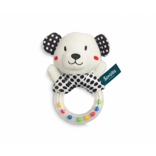 Senzorická hrkálka black&white - Medvedík