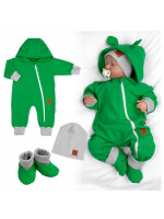 Rastúci teplákový overal pre bábätko, čiapky, topánky, 3D, Nature - zelený, veľ. 68/74