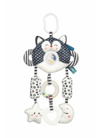 Kontrastná závesná plyšová hračka nielen na cesty black&white - Mačka