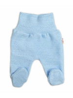 Pletené dojčenské polodupačky Hand Made, Baby Nellys, svetlo modré, veľ. 68