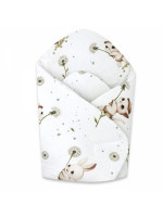 Novorodenecká zavinovačka, bavlna, Kocúrik a púpava - biela