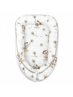 Hniezdočko, kokon pre bábätko, bavlna, Kocúrik a púpava - biela