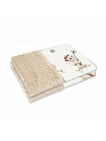 Obojstranná deka, Bavlna/Minky 100 x 75 cm, Kocúrik a púpava - biela