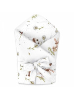 Zavinovačka na zaväzovanie, LUX SOFT, bavlna, Kocúrik a púpava - biela