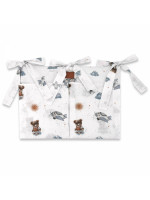 Vreckár na postieľku, bavlna, Méďa pilot - biela, modrá