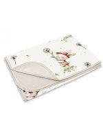 Obojstranná letná deka, bavlna + jersey 100x75cm, Kocúrik a púpava - biela, béžová