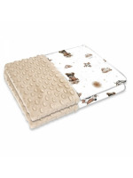 Obojstranná deka, Bavlna/Minky 100 x 75 cm, Méďa pilot - biela, bezová