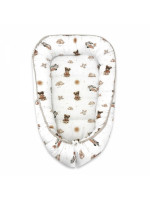 Hniezdočko, kokon pre bábätko, bavlna, Méďa pilot - biela, béžová