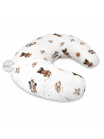 Dojčiace vankúš/podkova, bavlna, Méďa pilot - biela, béžová