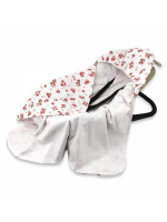 Zavinovacia deka s kapucňou bavlna, 90x90cm, Kačičky - biela, ružová