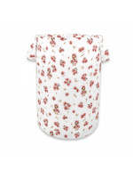 Kôš na hračky, bavlna, 50x35cm, Kačički - biela, púdrovo ružová