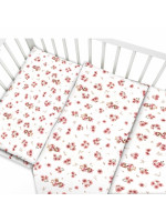 Obliečky do postieľky, bavlna, 2D sada, Kačičky - biela, púdrovo ružová, 135x100