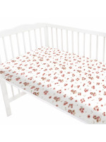 Prestieradlo do postieľky 120x60cm, bavlna, Kačičky - biela, púdrovo ružová